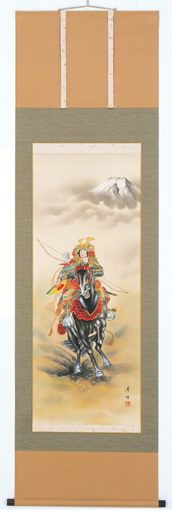 掛け軸 武者(高田春生) 端午の節句用掛軸 【送料無料】【代引き手数料無料】