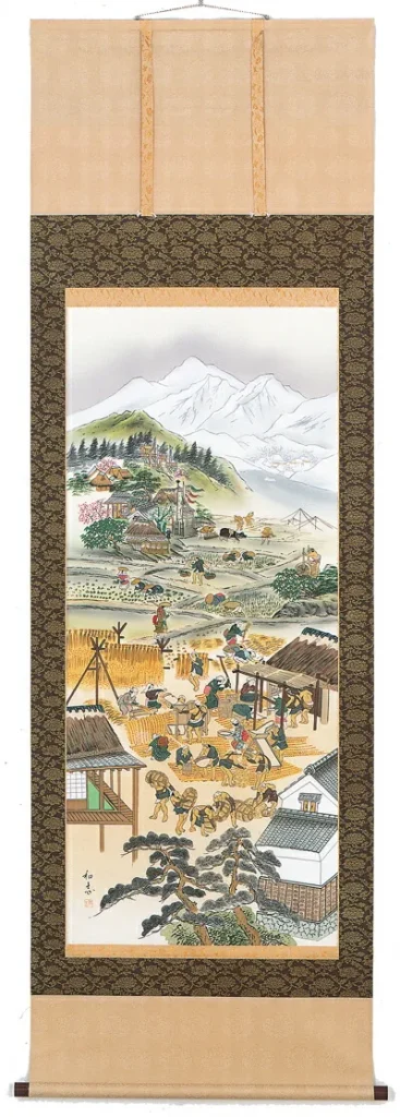 掛け軸／掛軸 農耕四季の図（山田和志） 【送料無料】【代引き手数料無料】