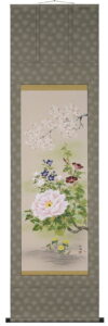 掛け軸／掛軸　四季草花（奥田拓也）<br>【送料無料】【代引き手数料無料】