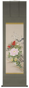 掛け軸／掛軸　四季草花（奥田吟水）<br>【送料無料】【代引き手数料無料】