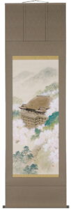掛け軸／掛軸　桜花清水寺（出口華凰）<br>【送料無料】【代引き手数料無料】