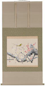 掛け軸／掛軸　梅に鶯（奥田吟水）<br>【送料無料】【代引き手数料無料】