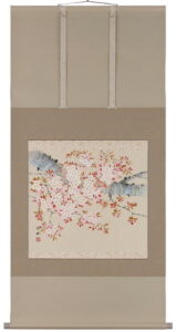 掛け軸／掛軸　桜（奥田吟水）<br>【送料無料】【代引き手数料無料】