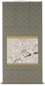 掛け軸／掛軸　桜に小鳥（出口華凰）<br>【送料無料】【代引き手数料無料】
