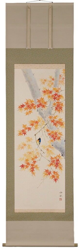 掛け軸／掛軸　紅葉（奥田吟水）<br>【送料無料】【代引き手数料無料】