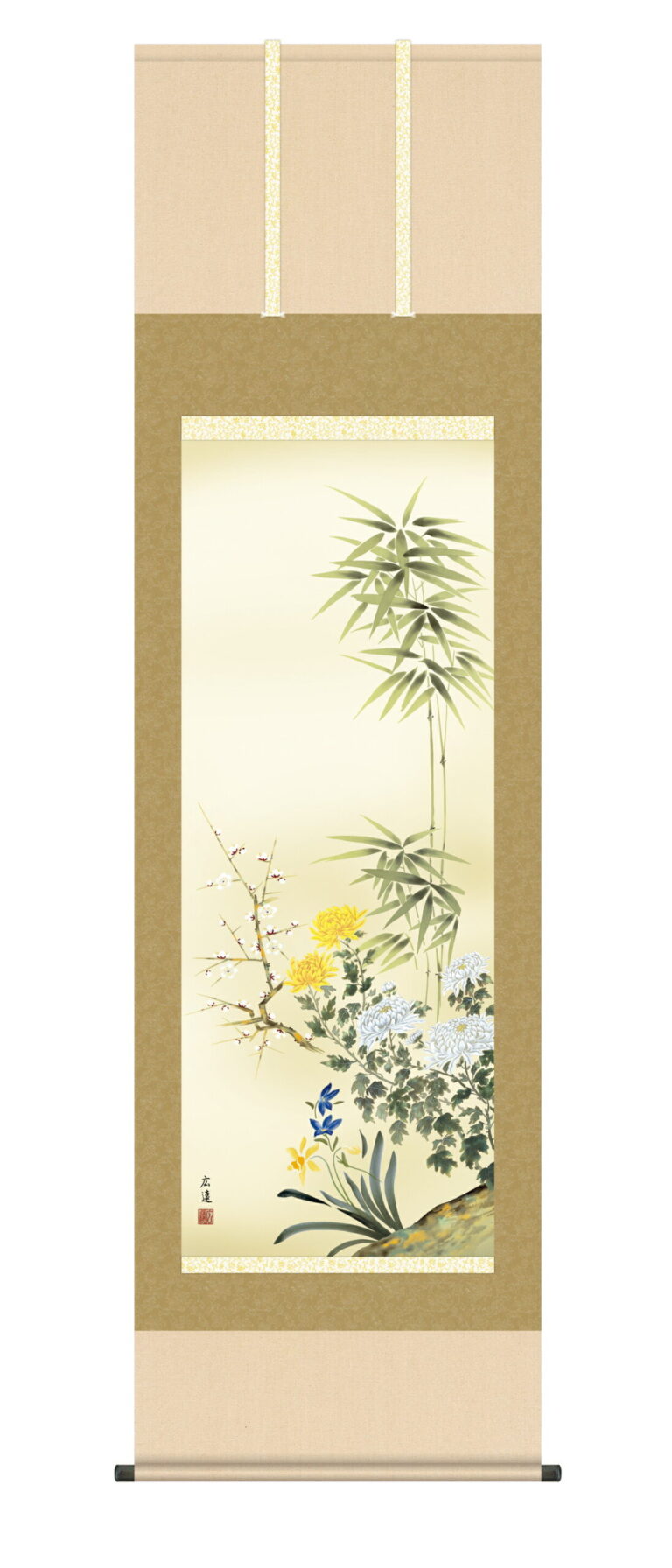掛け軸／掛軸／かけじく【花鳥画】 四君子（田中広遠） 送料無料 代引き手数料無料