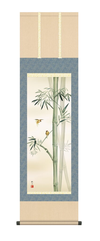 掛け軸／掛軸【花鳥/尺三】 竹に雀 浮田 秋水(草夕会) 【送料無料】【代引手数料無料】