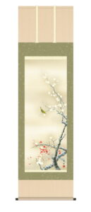 掛け軸／掛軸【春】<br>紅白梅に鶯（園田 峰彩）<br>【送料無料】【代引手数料無料】