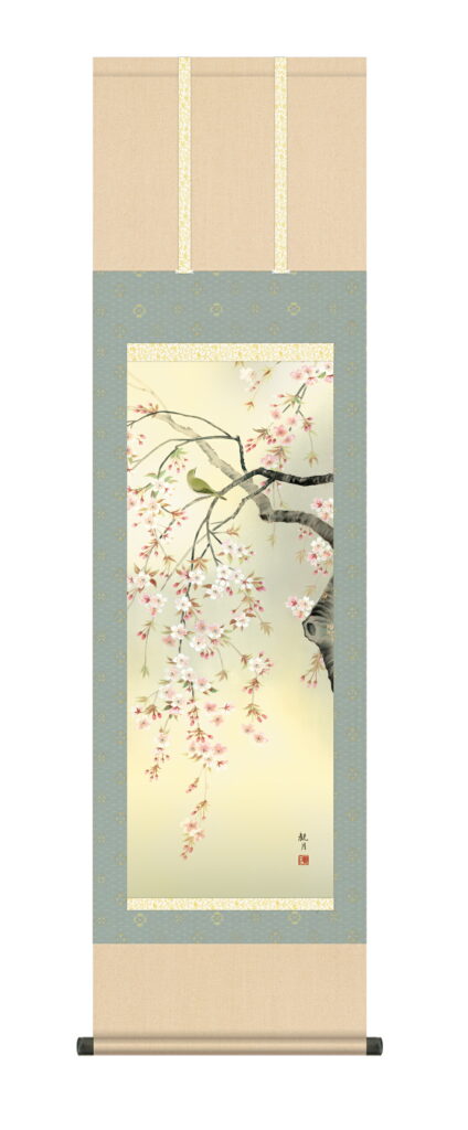 掛け軸／掛軸【春】 桜花（森山 観月） 【送料無料】【代引手数料無料】