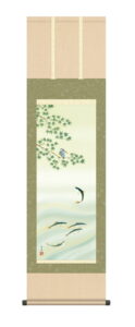 掛け軸／掛軸【花鳥/尺三】<br>楓に鮎　北山 歩生(三美会)<br>【送料無料】【代引手数料無料】