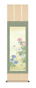 掛け軸(掛軸)【尺三幅】<br>紫陽花(高見 蘭石)<br>【送料無料】【代引き手数料無料】