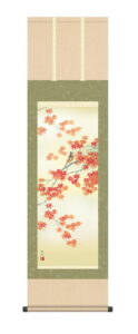 掛け軸 掛軸 かけじく 花鳥画 秋掛け<br>紅葉に小鳥（田村 竹世） 尺三幅　<br>秋　もみじ　ことり　【送料無料】【代引き手数料無料】