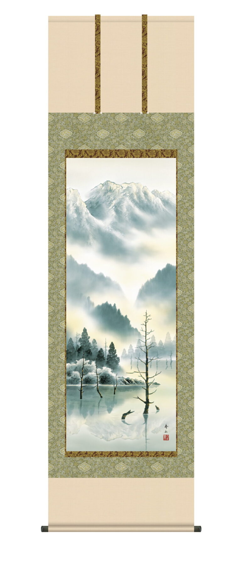 掛け軸／掛軸【山水/尺五】 上高地（鈴村 秀山) 山水 年中掛け【送料無料】【代引手数料無料】