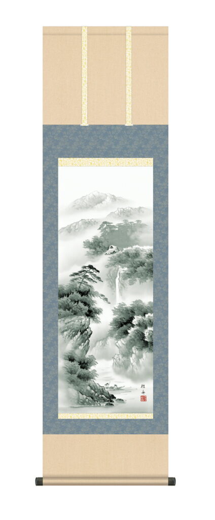 掛け軸 掛軸 尺三164cm 蒼山憧憬（長江 桂舟） 送料無料 代引手数料無料