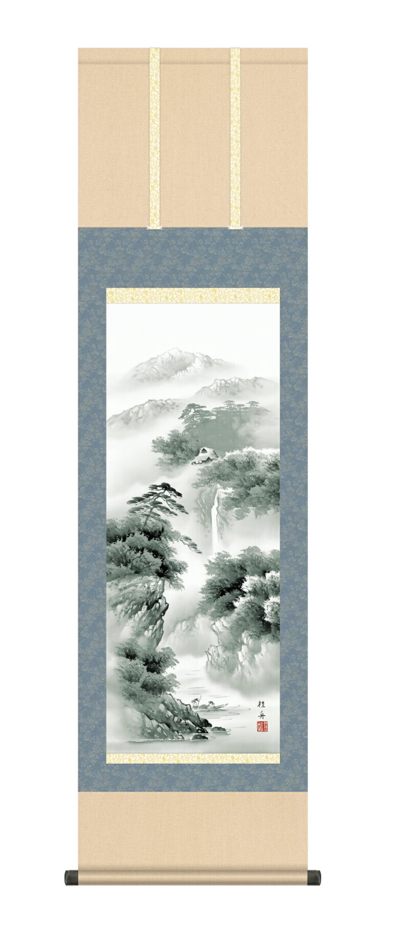 掛け軸 掛軸 尺三164cm 蒼山憧憬（長江 桂舟） 送料無料 代引手数料無料