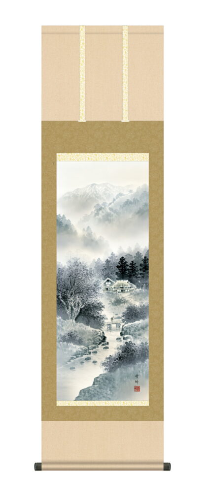 掛け軸 掛軸 【尺三幅】 雄峰水明(中山雪邨) 年中掛け【送料無料】【代引手数料無料】