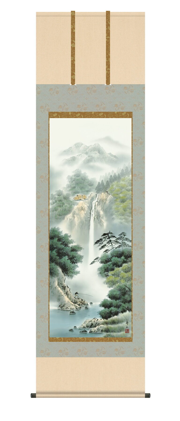 掛け軸／掛軸【山水】 幽山渓谷（鈴村 秀山） 【送料無料】【代引手数料無料】