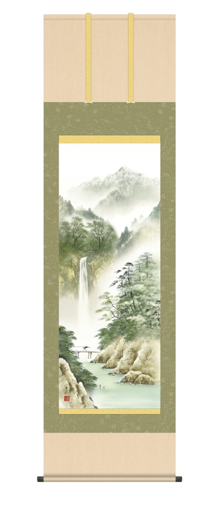 掛け軸／掛軸／かけじく【山水/尺五】 薫風蒼水（清水 玄澄） 年中掛け【送料無料】【代引き手数料無料】