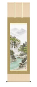 掛け軸／掛軸／かけじく【山水/尺五】<br>山河望郷（伊藤　渓山）<br>【送料無料】【代引き手数料無料】