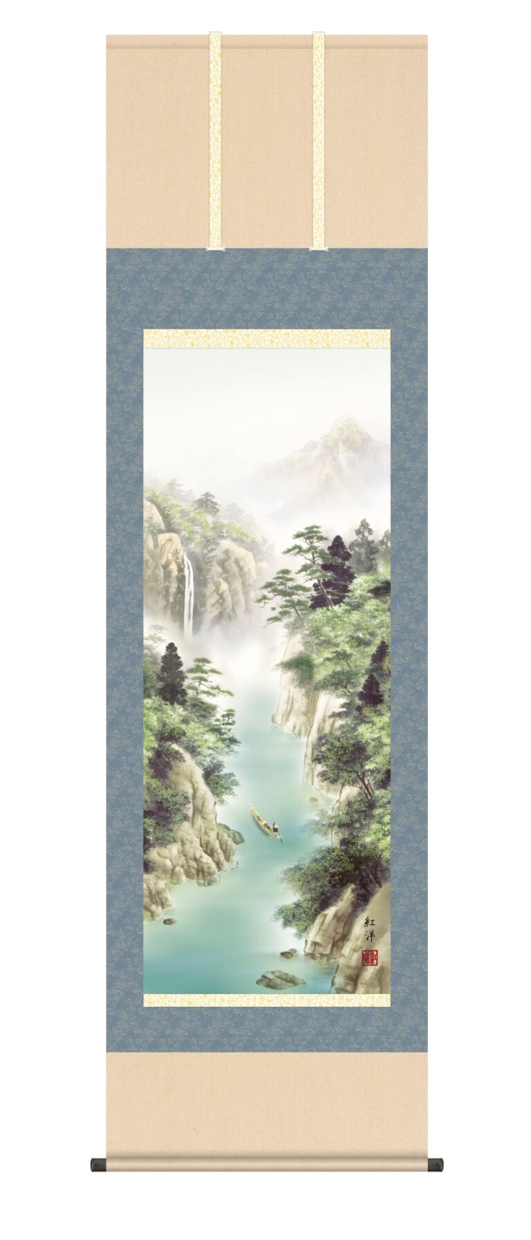 掛け軸／掛軸【山水】 清風水明（田口 紅洋） 【送料無料】【代引手数料無料】