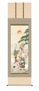 掛け軸／掛軸【慶祝】 七福神（緒方 葉水） 正月 商売繁盛 慶事【送料無料】【代引手数料無料】