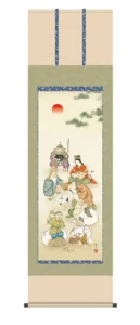 掛け軸／掛軸【縁起開運】 七福神（鵜飼 雄平） 慶事 正月 吉祥【送料無料】【代引手数料無料】