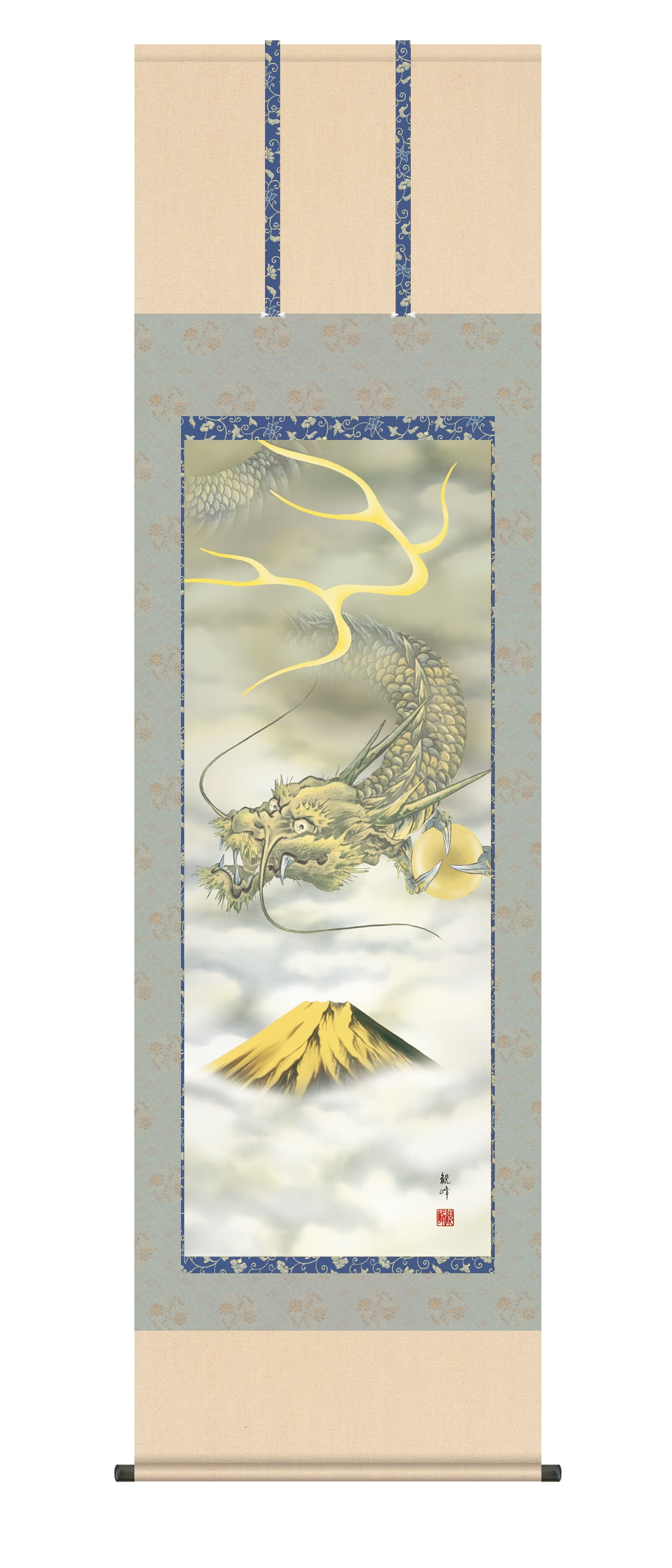 虎・龍 掛軸【龍】富士越え龍（山村 観峰） 開運縁起 富士山 龍神 商品画像