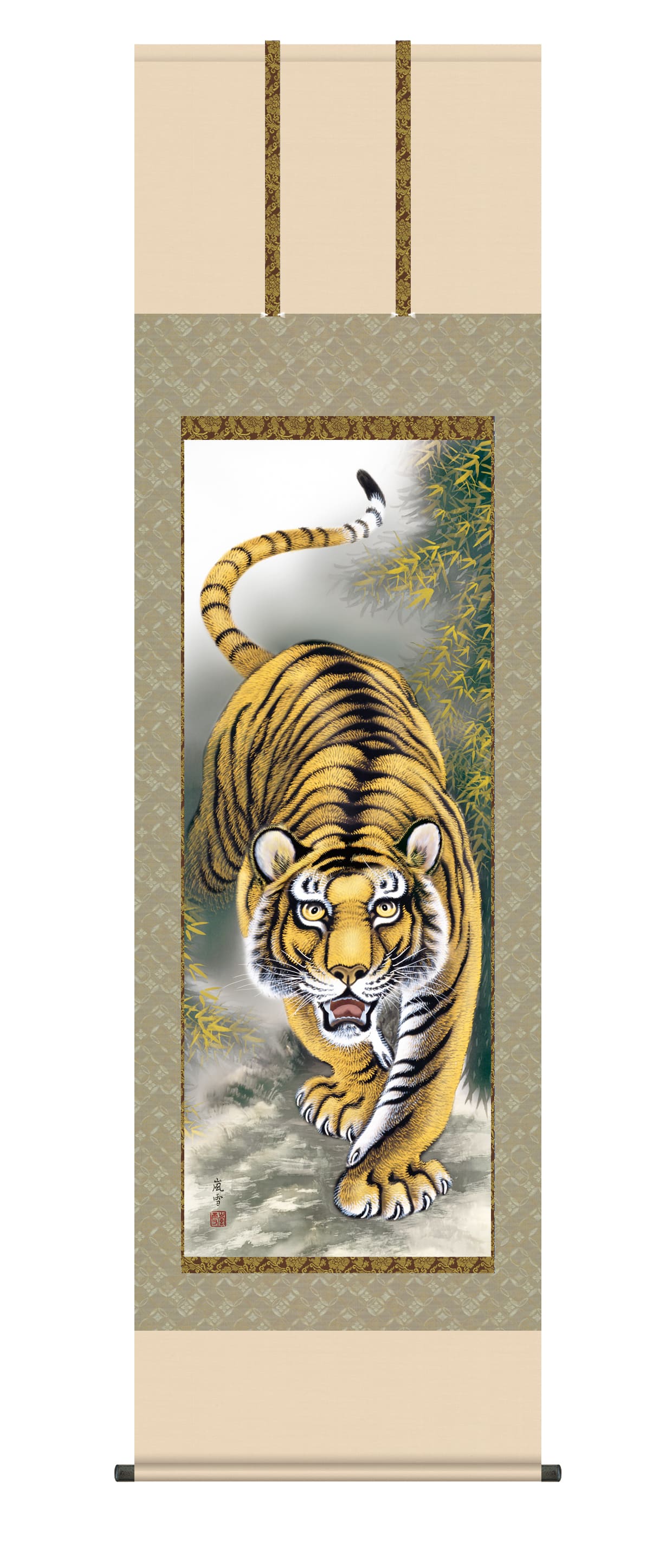 虎・龍 掛軸【虎】 猛虎（濱田 嵐雪） トラ 開運縁起 厄除け 商品画像