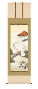 掛け軸(掛軸)【尺五】 一富士二鷹三茄子（長江 桂舟） 初夢 富士 鷹 茄子 開運【送料無料】【代引き手数料無料】