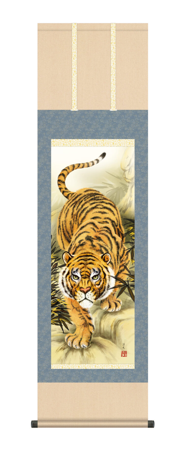 掛け軸／掛軸【虎】 猛虎（井川 洋光）[尺三幅] トラ 厄除 開運【送料無料】【代引手数料無料】