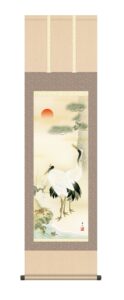 掛け軸(掛軸)【尺三幅】<br>松竹梅鶴亀（鈴村　秀山）<br><br>【送料無料】【代引き手数料無料】
