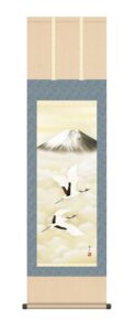掛け軸(掛軸)【尺三幅】<br>霊峰飛鶴（鈴村　秀山）<br><br>【送料無料】【代引き手数料無料】