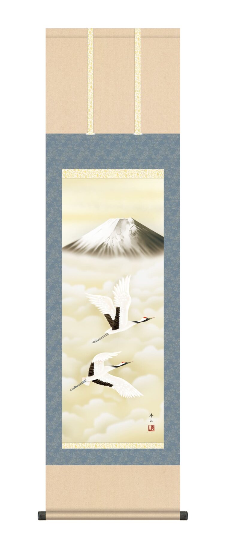 掛け軸(掛軸)【尺三幅】 霊峰飛鶴（鈴村 秀山） 【送料無料】【代引き手数料無料】