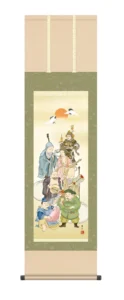 掛け軸／掛軸 【慶祝画】 七福神（緒方 葉水）【尺三幅】 商売繁盛 慶事 正月 【送料無料】【代引き手数料無料】