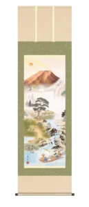 掛け軸／掛軸【開運画】 開運万全図（かいうんばんぜんず） （山本 祥園） 開運 赤冨士 鷹 茄子 四神 鯉 六瓢 七福神 睨み龍 九頭馬【送料無料】【代引き手数料無料】