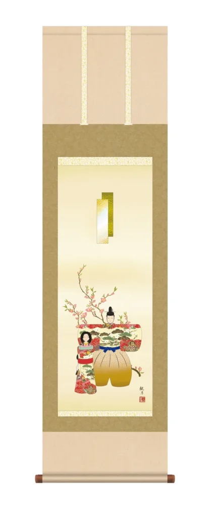 掛け軸／掛軸【お雛さま】 立雛（森山 観月） おひなさま 桃の節句 3月3日【送料無料】【代引手数料無料】