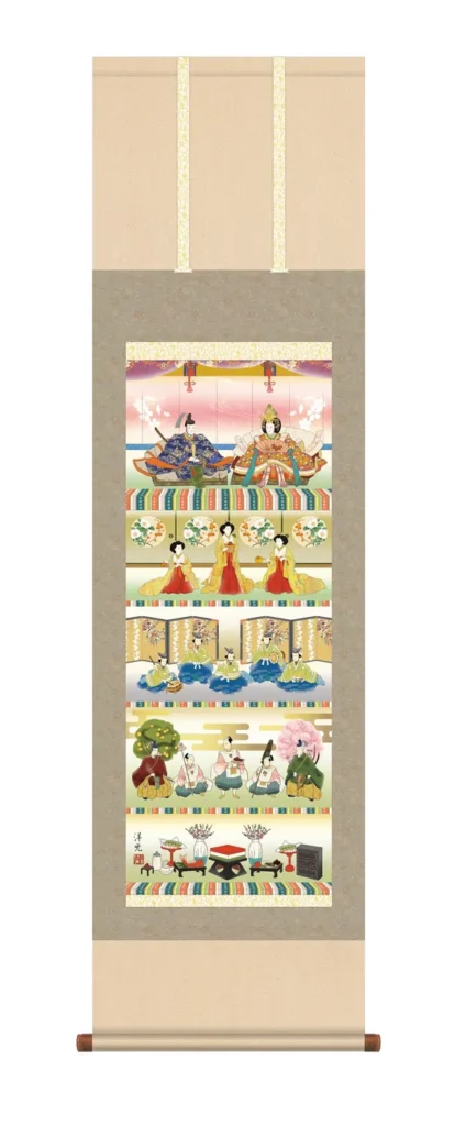 掛け軸／掛軸【お雛さま】 五段飾り雛（井川 洋光） 桃の節句 お雛様【送料無料】【代引手数料無料】