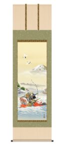 掛け軸／掛軸【端午の節句】<br>波上武者　<br>（石田　芳園）<br>　家運隆盛　端午の節句　武者　【送料無料】【代引き手数料無料】