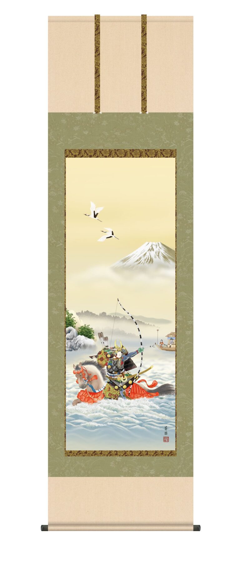 掛け軸／掛軸【端午の節句】 波上武者 （石田 芳園） 家運隆盛 端午の節句 武者 【送料無料】【代引き手数料無料】