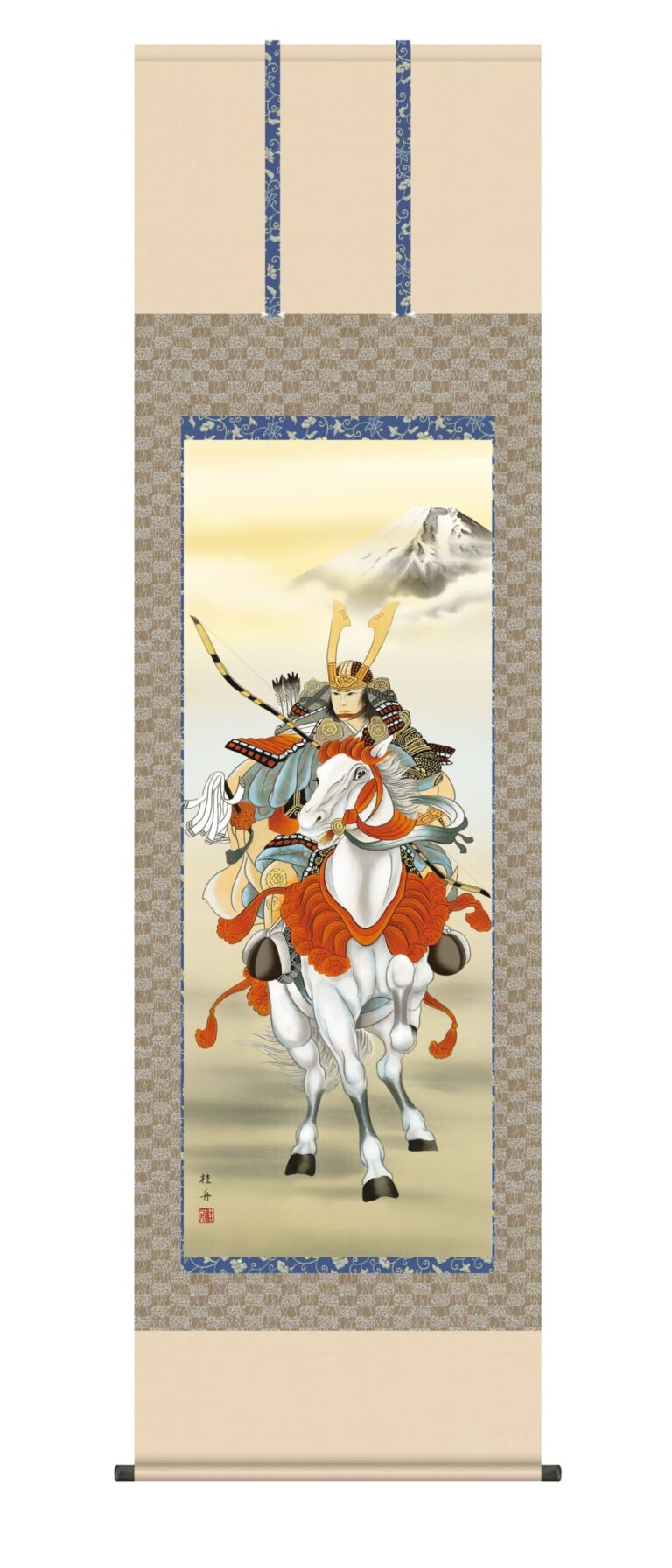 掛け軸／掛軸【武者・節句】 白馬武者（長江 桂舟） 端午の節句 武者【送料無料】【代引手数料無料】