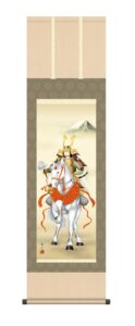 掛け軸／掛軸【武者・節句】<br>【尺三】白馬武者（榎本　東山）<br>　端午の節句　男の子　吉祥軸　初節句【送料無料】【代引手数料無料】