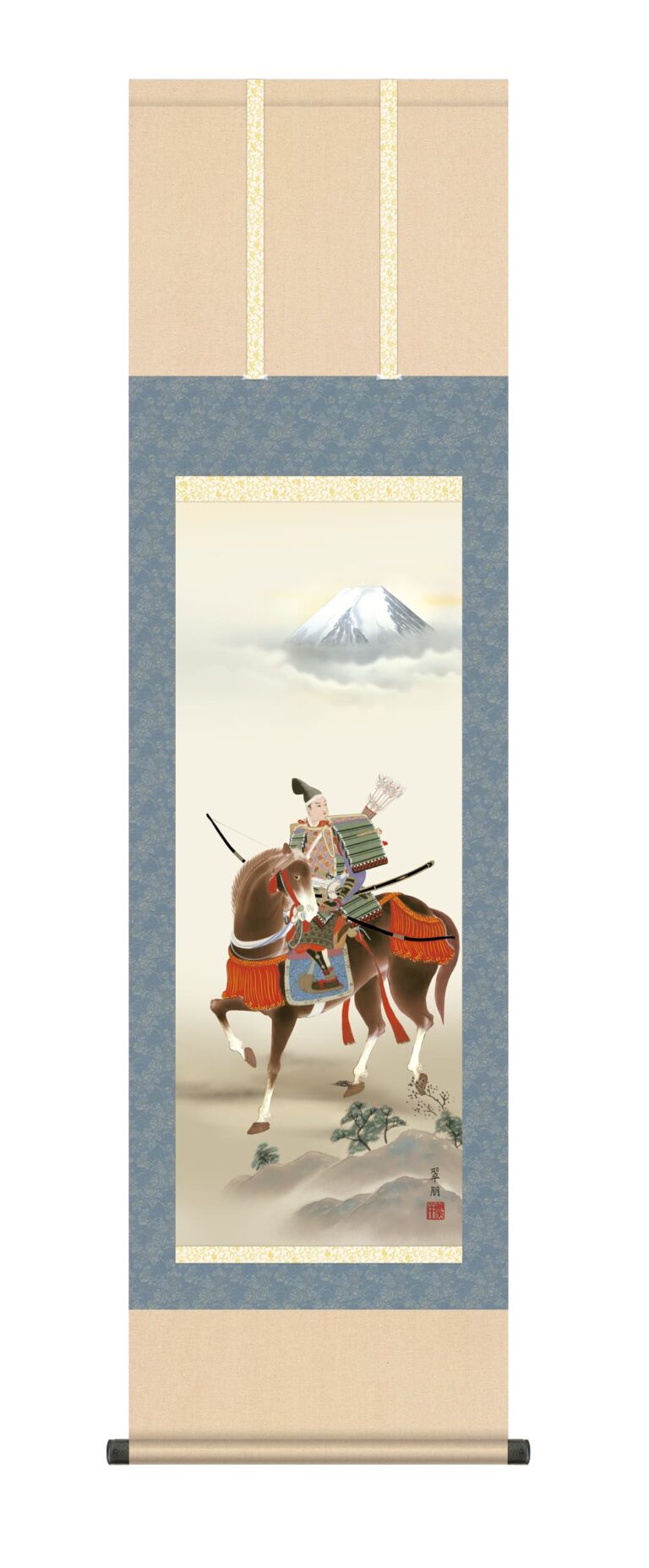 掛け軸(掛軸)【尺三】 馬上武者（鈴木 翠朋） 端午の節句 初節句 男の子 武者【送料無料】【代引手数料無料】