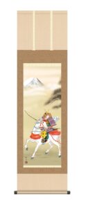 掛け軸(掛軸)【尺三】<br>白馬武者（長江　桂舟）<br>　端午の節句　初節句　男の子　武者【送料無料】【代引手数料無料】
