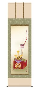 掛け軸／掛軸【節句】<br>兜と菖蒲（山村　観峰）<br>　端午の節句　行事飾り　兜　【送料無料】【代引手数料無料】