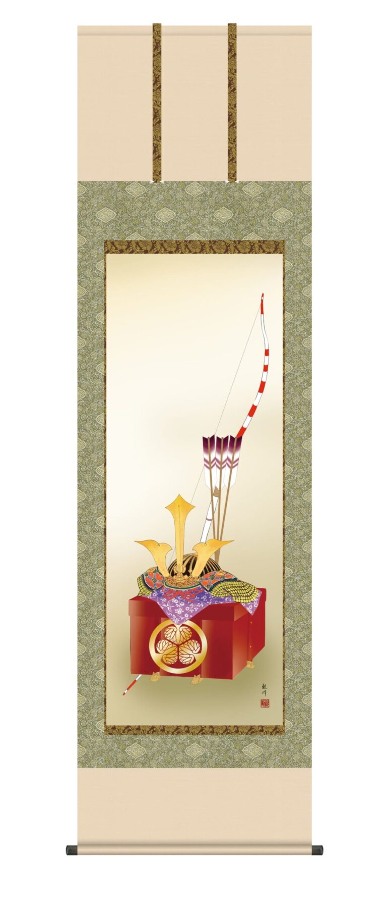 掛け軸／掛軸【節句】 兜と菖蒲（山村 観峰） 端午の節句 行事飾り 兜 【送料無料】【代引手数料無料】