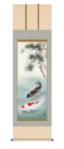 掛け軸／掛軸【武者・節句】<br>松下遊鯉（長江　桂舟）<br>　端午の節句　出世栄達　鯉【送料無料】【代引手数料無料】
