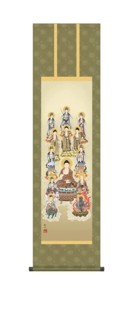 【掛け軸／掛軸／十三佛】 十三佛（永井 暁月） 【尺三】 お盆 供養 法要 御命日 祭礼 諸行事 浄土宗 浄土真宗 天台宗 禅宗 【送料無料】【代引き手数料無料】