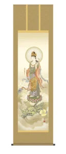 掛け軸／掛軸【仏書画】 龍上観音（高畠 周峰） 仏事画 行事飾り 竜【送料無料】【代引手数料無料】