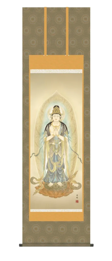 掛け軸 掛軸 観音様 聖観音（中山 雪邨） 仏事画 行事飾り 観音 送料無料 代引手数料無料