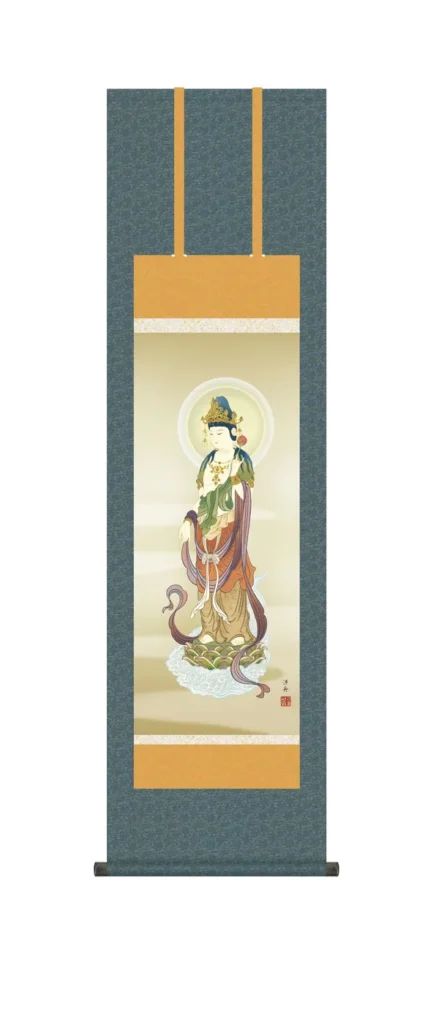 掛け軸(掛軸)【尺三幅】 雲上観音（小野 洋舟） 仏事画 行事飾り 観音様【送料無料】【代引き手数料無料】